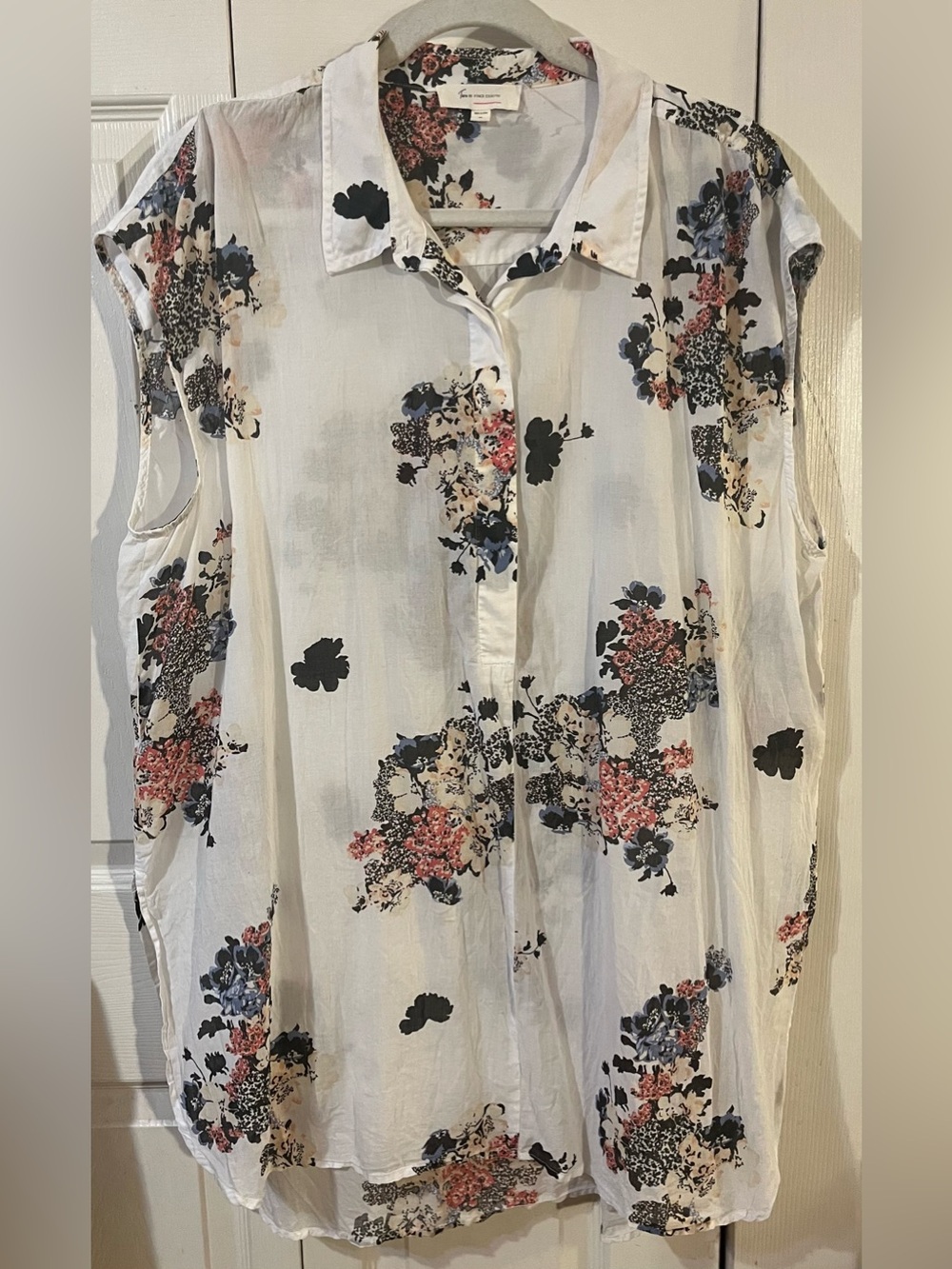 Two by Vince Camuto Women’s Bouquet Whimsy Tunic Semi Sheer Relaxed Fit Size XL - Picture 4 of 11
